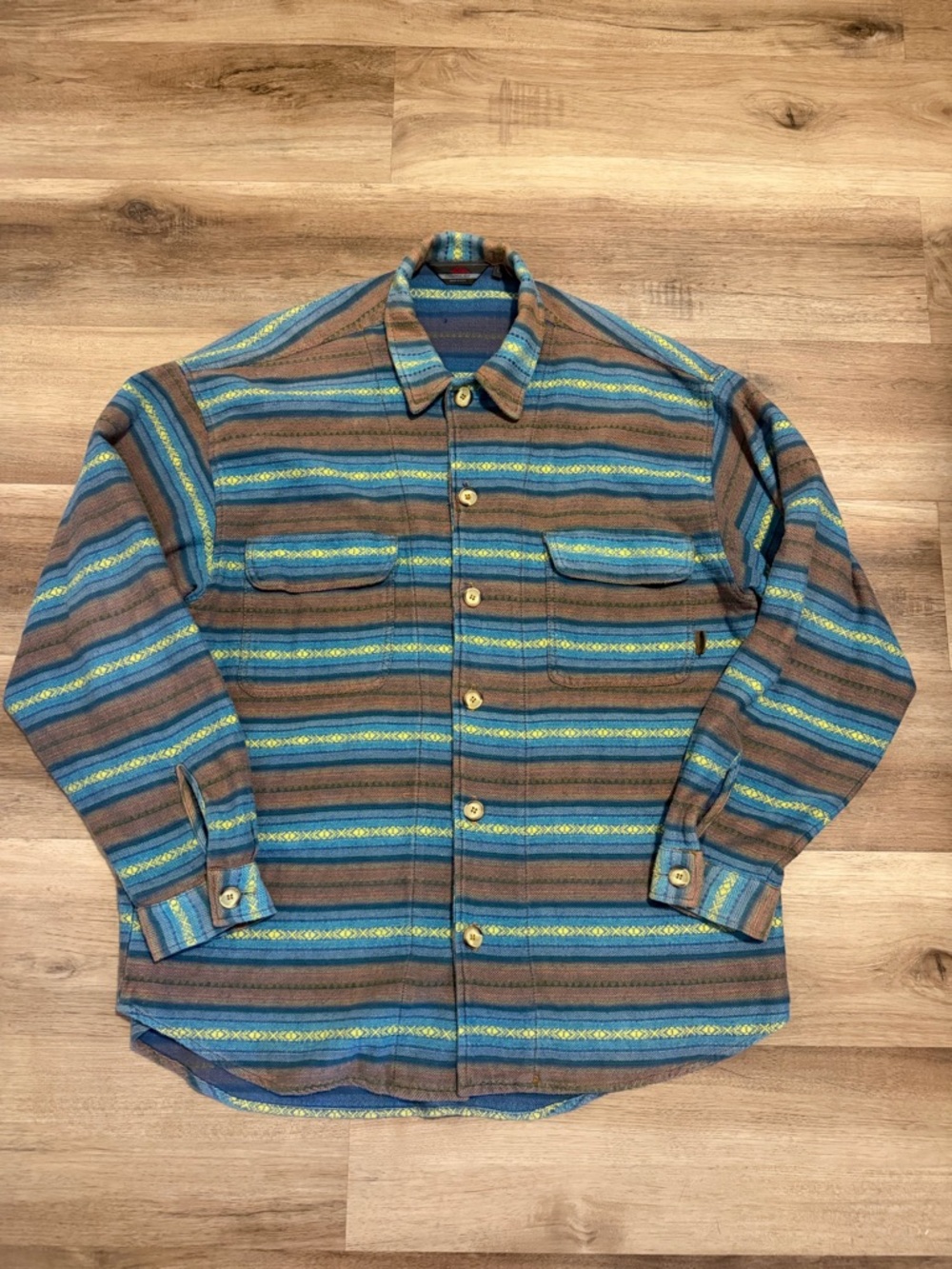 Vintage 90s Quiksilver Blanket Flannel Shirt Men’s L XL Salt Water Denim USA